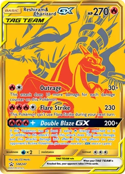 Carte Reshiram & Charizard GX