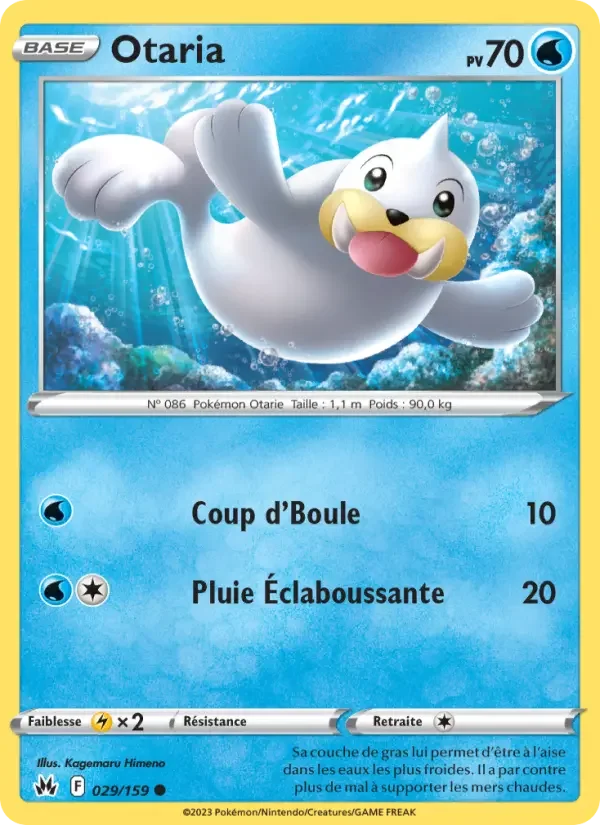 Carte Pokémon Otaria — Zénith Suprême
