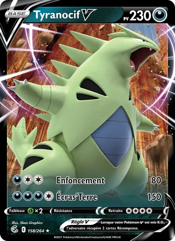 Carte Pokémon Tyranocif V — Poing de Fusion