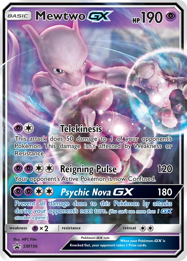 Carte Pokémon Mewtwo GX — Promos Soleil et Lune