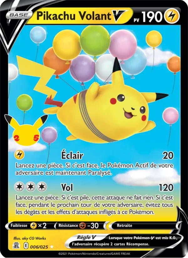 Carte Pikachu Volant V