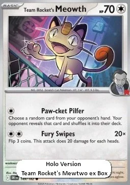 Carte Miaouss de la Team Rocket