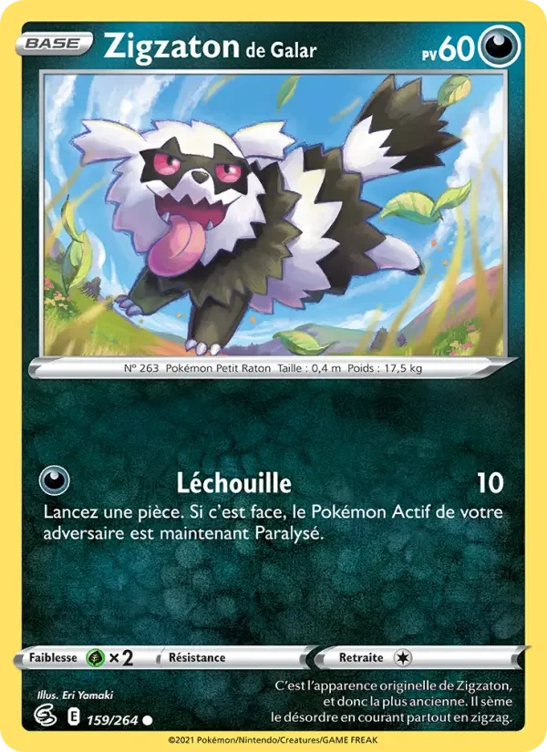 Carte Pokémon Zigzaton de Galar — Poing de Fusion