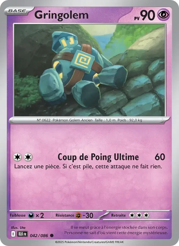 Carte Pokémon Gringolem — Foudre Noire