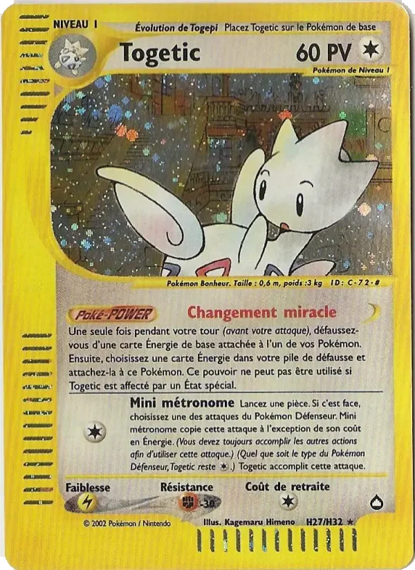 Carte Pokémon Togetic — Aquapolis