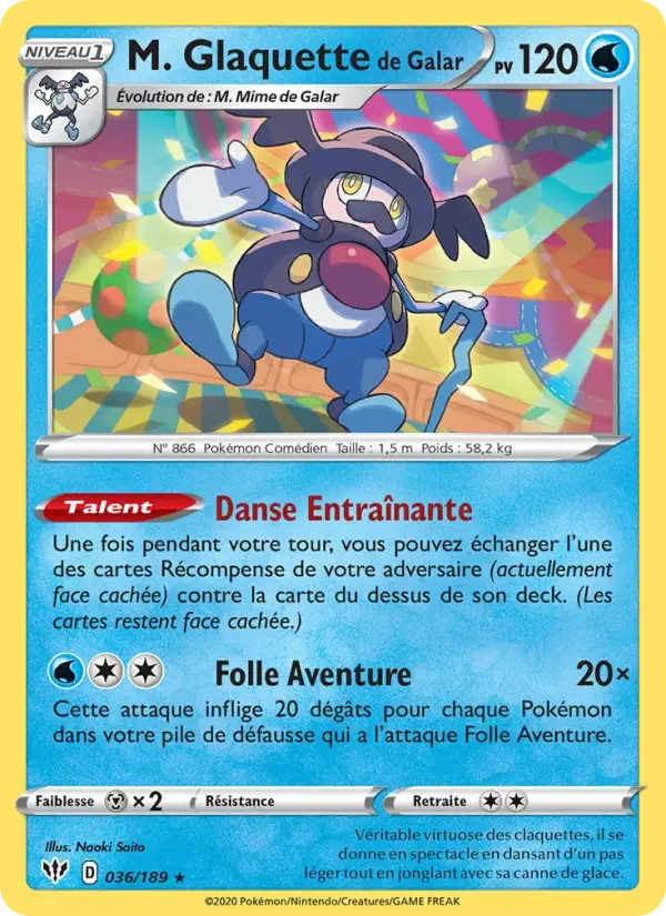 Carte Pokémon M. Glaquette de Galar — Ténèbres Embrasées