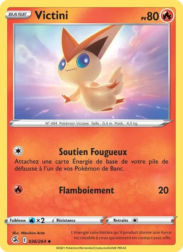 Carte Pokémon Victini — Poing de Fusion
