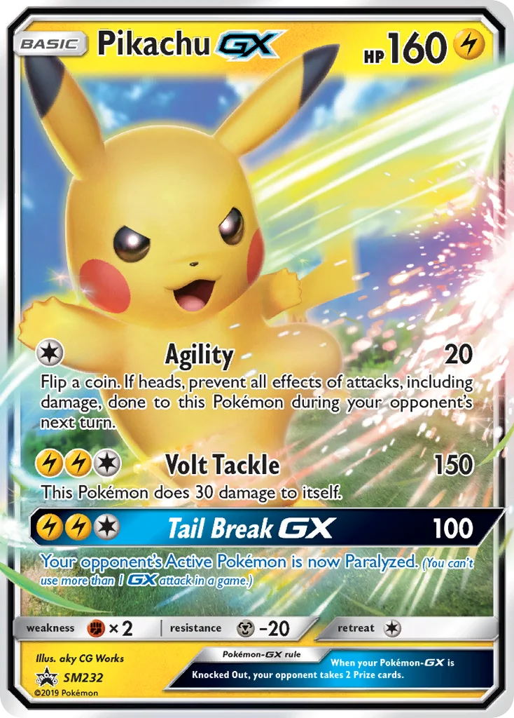 Carte Pokémon Pikachu GX — Promos Soleil et Lune