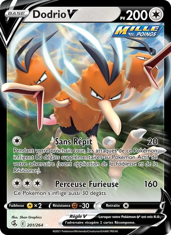 Carte Pokémon Dodrio V — Poing de Fusion