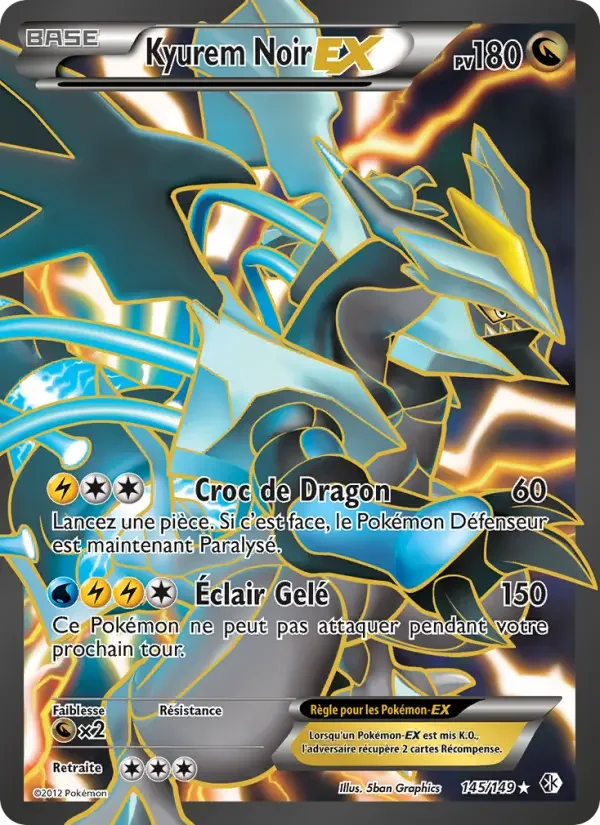 Carte Pokémon Kyurem Noir-EX — Frontières Franchies