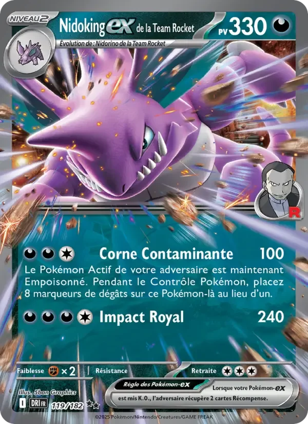 Carte Pokémon Nidoking-ex de la Team Rocket — Rivalités Destinées