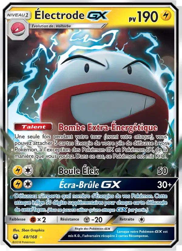 Carte Pokémon Électrode GX — Tempête Céleste