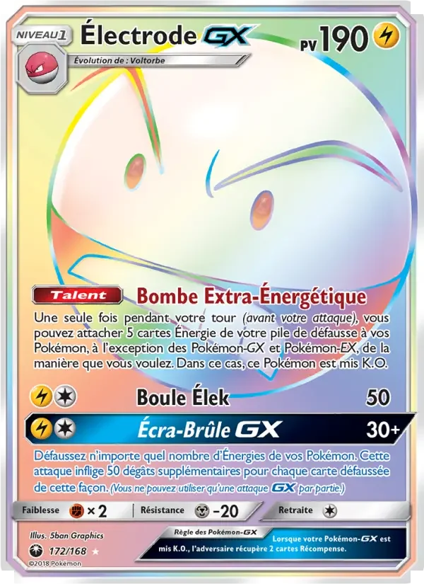 Carte Pokémon Électrode GX — Tempête Céleste