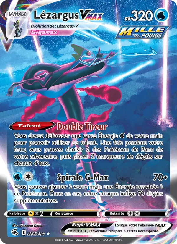 Carte Pokémon Lézargus VMAX — Poing de Fusion