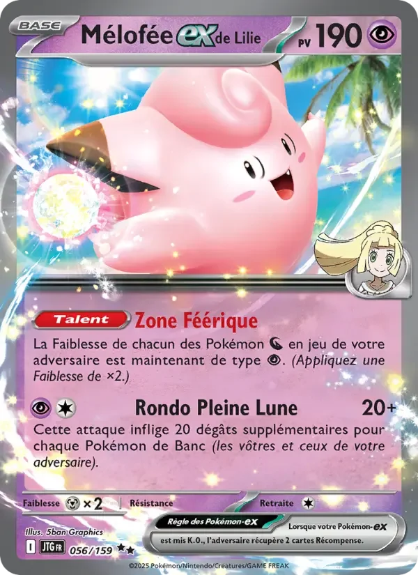 Carte Pokémon Mélofée-ex de Lilie — Aventures Ensemble