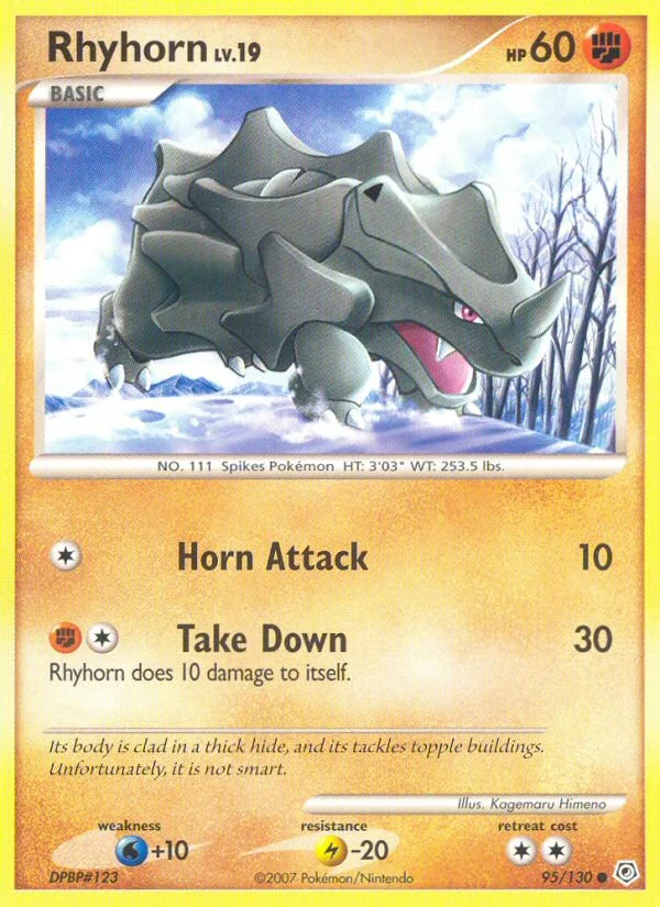 Carte Pokémon Rhinocorne — Diamant & Perle