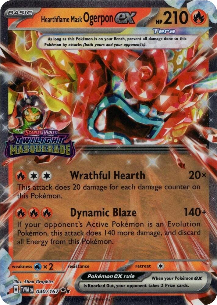 Carte Pokémon Ogerpon Masque du Fourneau-ex — Mascarade Crépusculaire