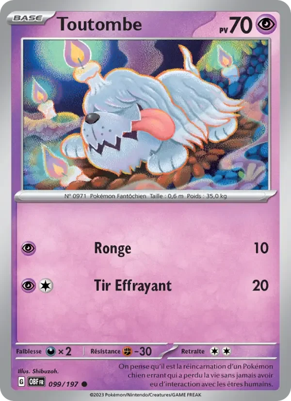 Carte Pokémon Toutombe — Flammes Obsidiennes