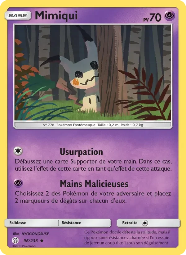 Carte Pokémon Mimiqui — Éclipse Cosmique