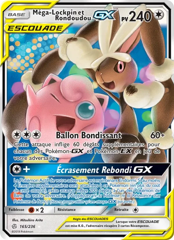 Carte Pokémon Méga-Lockpin et Rondoudou GX — Éclipse Cosmique