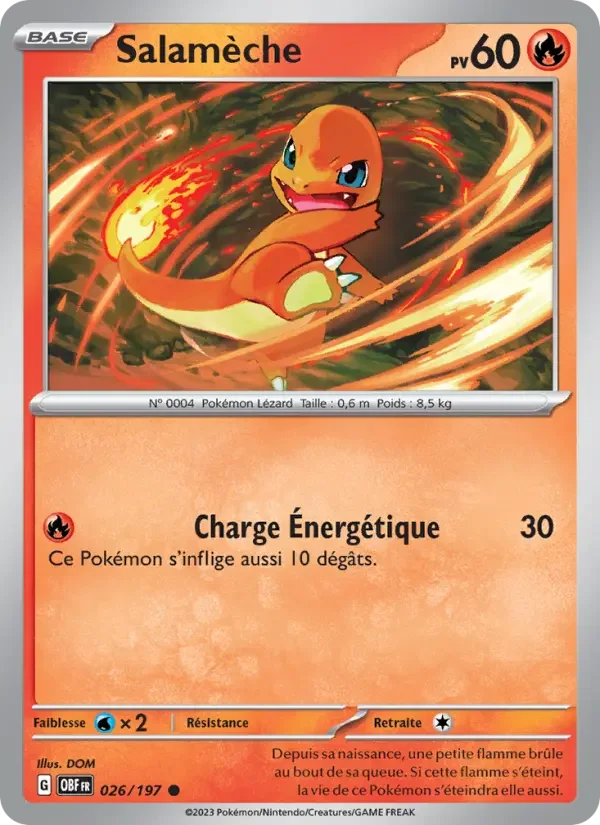 Carte Pokémon Salamèche — Flammes Obsidiennes