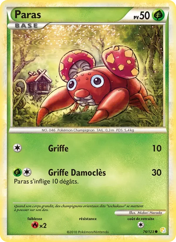 Carte Pokémon Paras — HeartGold SoulSilver