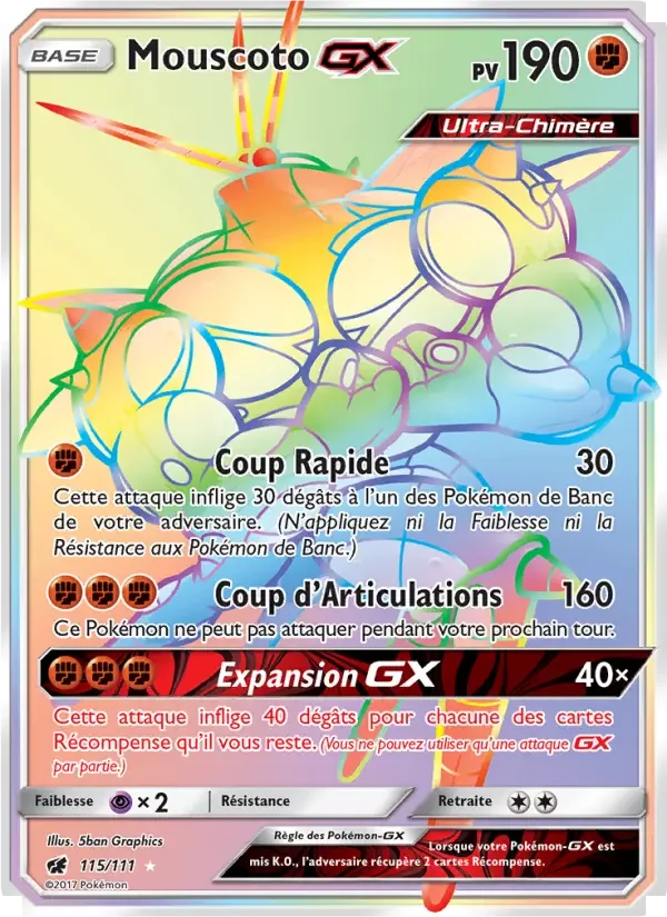 Carte Pokémon Mouscoto GX — Invasion Carmin