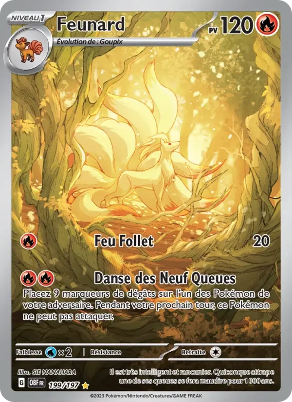 Carte Pokémon Feunard — Flammes Obsidiennes