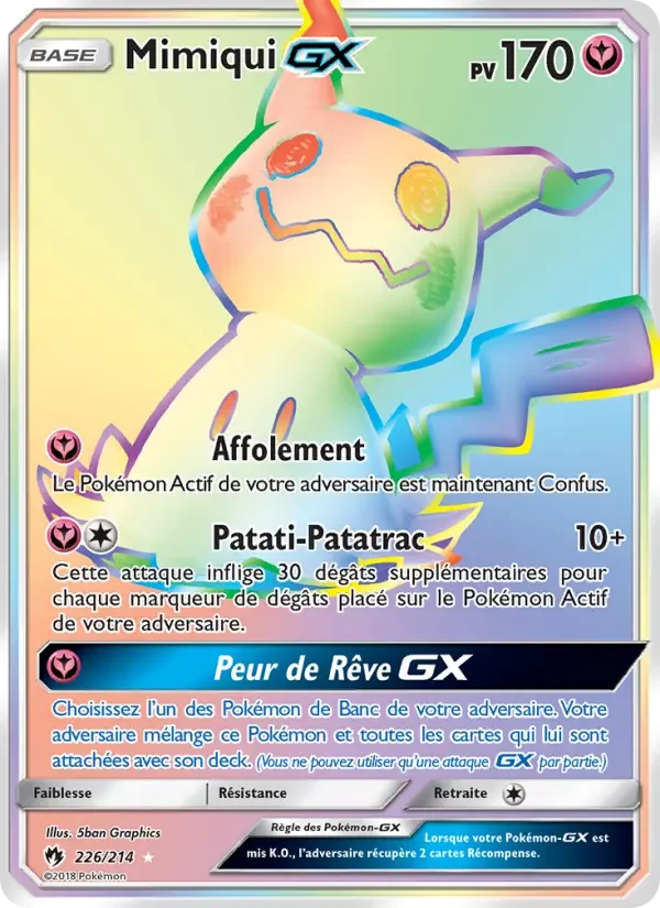 Carte Pokémon Mimiqui GX — Tonnerre Perdu