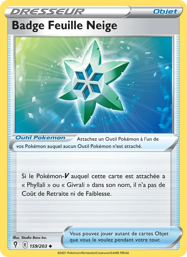 Carte Badge Feuille Neige