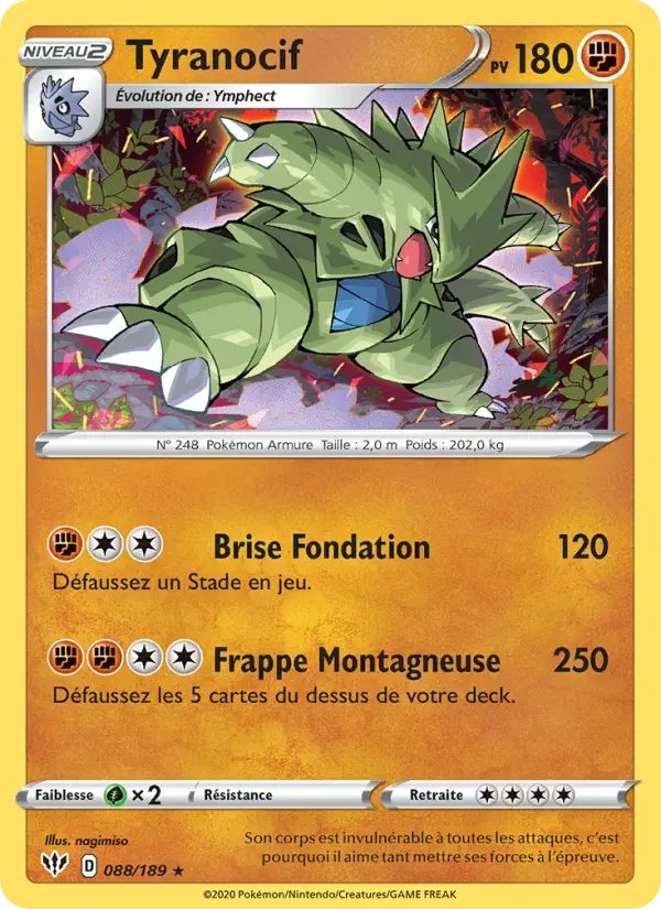 Carte Pokémon Tyranocif — Ténèbres Embrasées