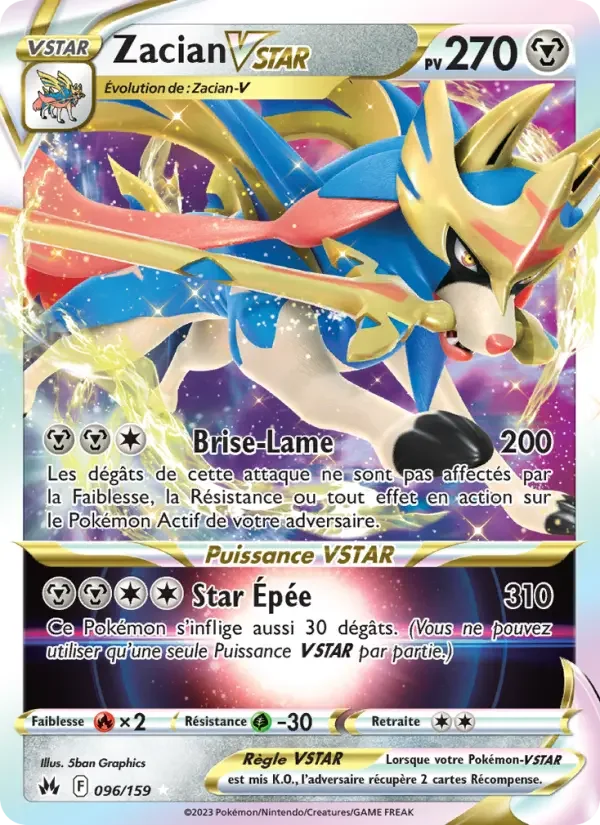 Carte Pokémon Zacian VSTAR — Zénith Suprême