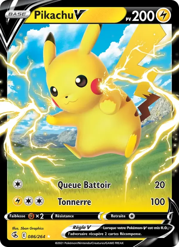 Carte Pokémon Pikachu V — Poing de Fusion