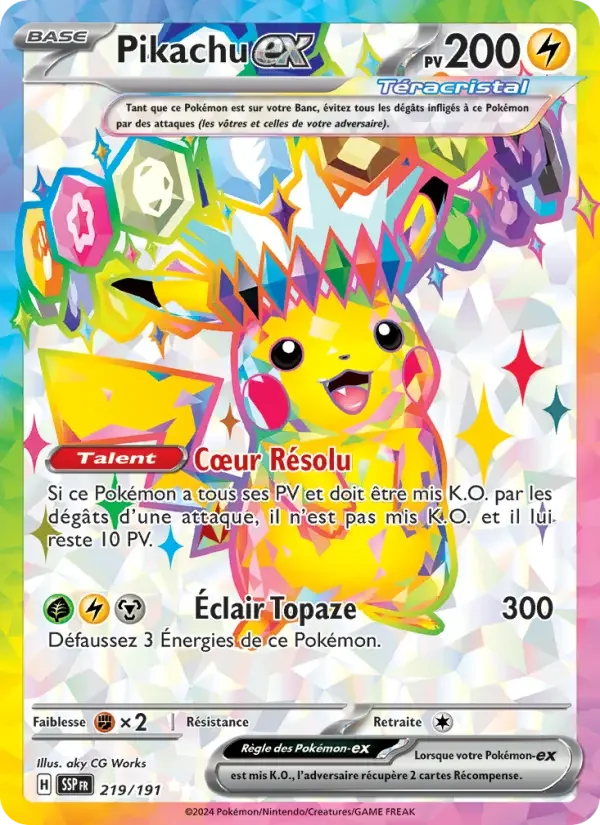 Carte Pokémon Pikachu-ex — Étincelles Déferlantes