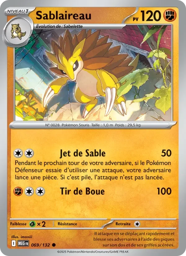 Carte Pokémon Sablaireau — Méga-Évolution