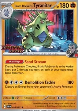 Carte Tyranocif de la Team Rocket