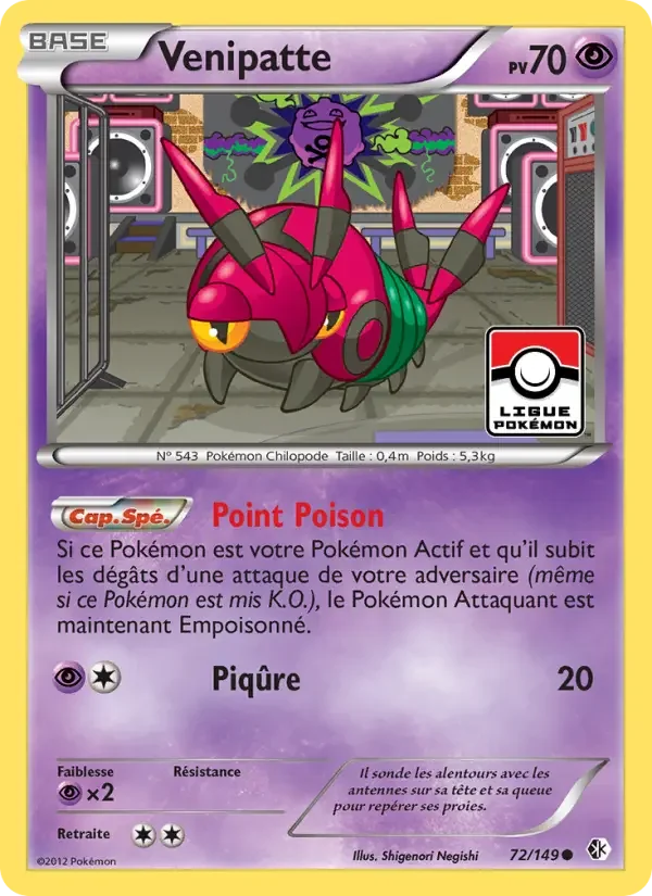 Carte Pokémon Venipatte — Frontières Franchies