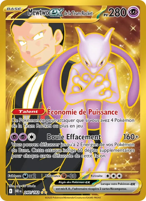 Carte Pokémon Mewtwo-ex de la Team Rocket — Rivalités Destinées