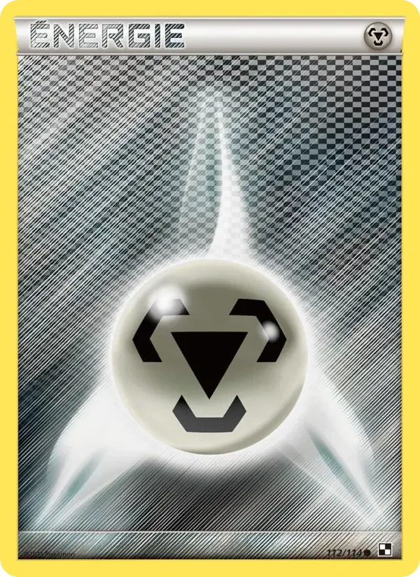 Carte Pokémon Énergie Métal — Noir & Blanc