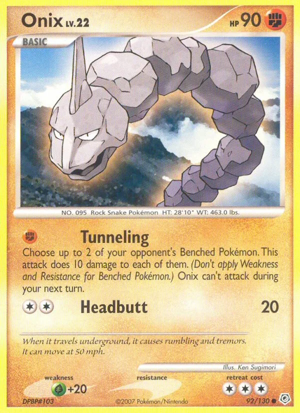 Carte Pokémon Onix — Diamant & Perle