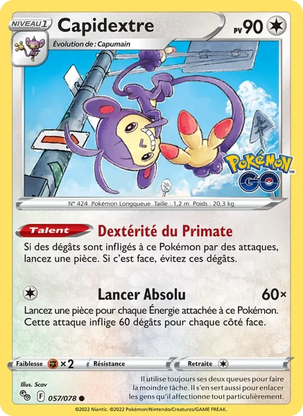 Carte Pokémon Capidextre — Pokémon GO