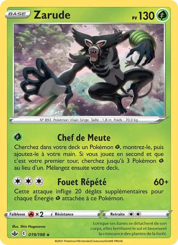 Carte Pokémon Zarude — Règne de Glace