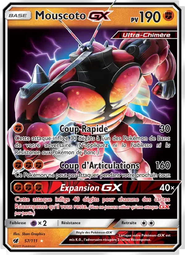 Carte Pokémon Mouscoto GX — Invasion Carmin