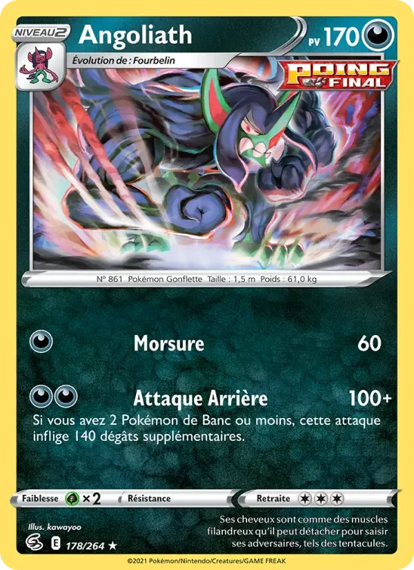 Carte Pokémon Angoliath — Poing de Fusion