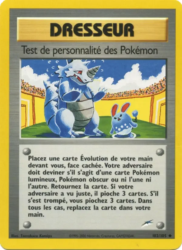 Carte Test de personnalité des Pokémon