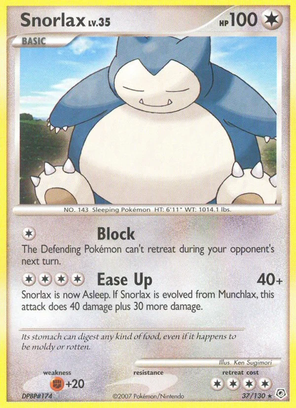 Carte Pokémon Ronflex — Diamant & Perle