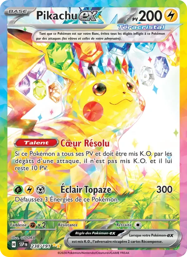 Carte Pokémon Pikachu-ex — Étincelles Déferlantes