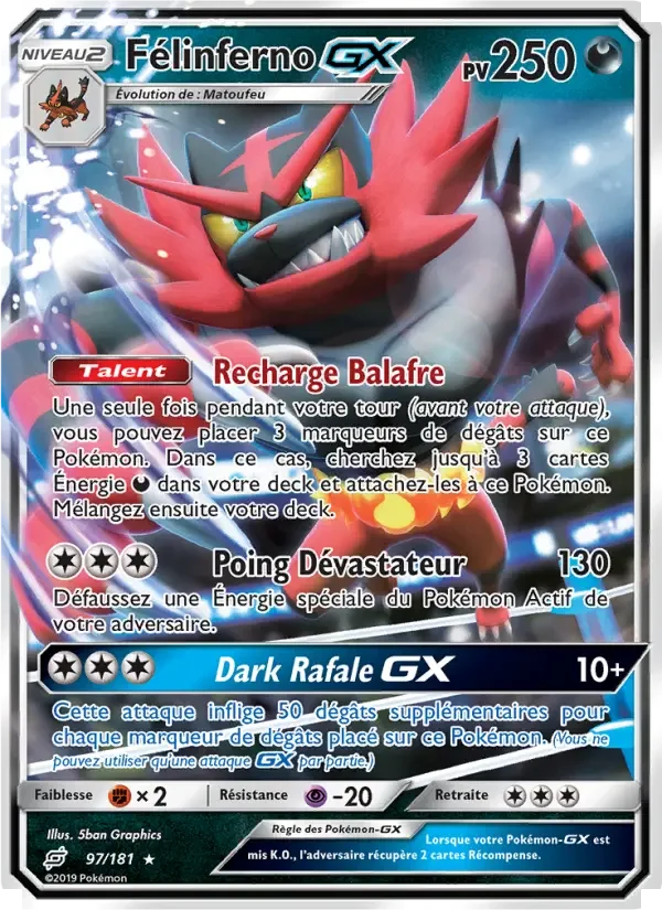 Carte Pokémon Félinferno GX — Duo de Choc