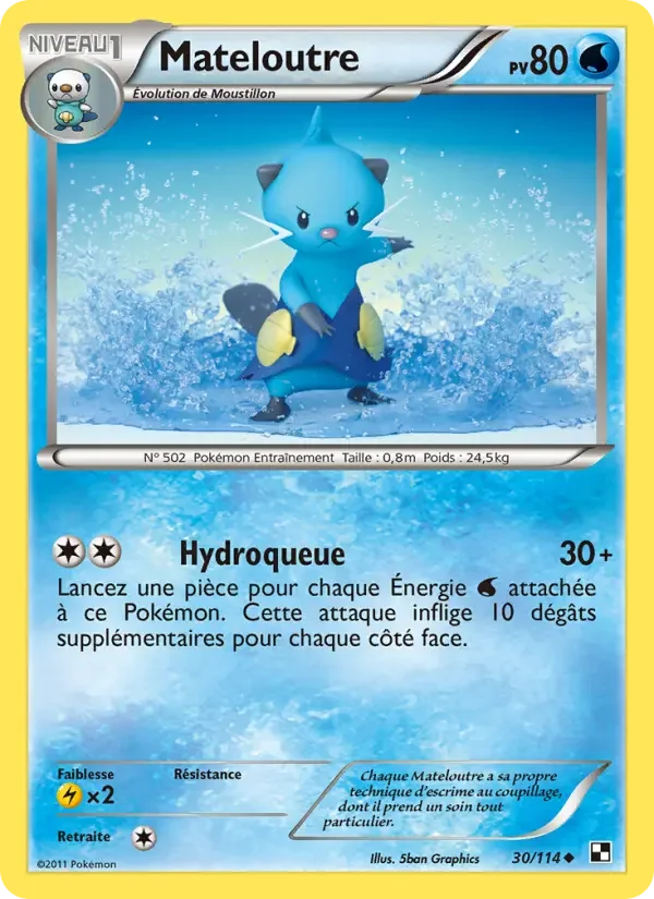 Carte Pokémon Mateloutre — Noir & Blanc