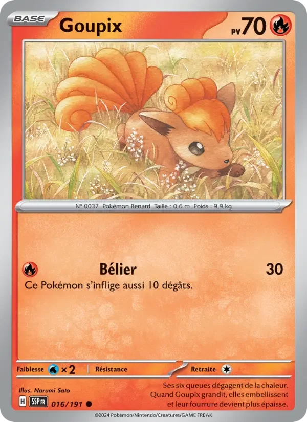 Carte Pokémon Goupix — Étincelles Déferlantes